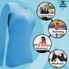 ACTIVE UNIFORMS Women's Under Scrub Tee Crew Neck Long Sleeve T-Shirt 2- Pack (Water Blue, 4X-Large) view 4