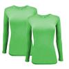 ACTIVE UNIFORMS Women's Under Scrub Tee Crew Neck Long Sleeve T-Shirt 2- Pack (Lime Green, X-Small) view 1