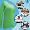 ACTIVE UNIFORMS Women's Under Scrub Tee Crew Neck Long Sleeve T-Shirt 2- Pack (Lime Green, X-Small) view 4