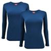 ACTIVE UNIFORMS Women's Under Scrub Tee Crew Neck Long Sleeve T-Shirt 2- Pack (True Navy Blue, XX-Large) view 1