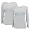 ACTIVE UNIFORMS Women's Under Scrub Tee Crew Neck Long Sleeve T-Shirt 2- Pack (Heather Grey, 2X-Large) view 1