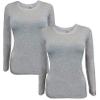 ACTIVE UNIFORMS Women's Under Scrub Tee Crew Neck Long Sleeve T-Shirt 2- Pack (Heather Charcoal, X-Small) view 1