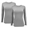 ACTIVE UNIFORMS Women's Under Scrub Tee Crew Neck Long Sleeve T-Shirt 2- Pack (Grey, XX-Small) view 1