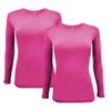 ACTIVE UNIFORMS Women's Under Scrub Tee Crew Neck Long Sleeve T-Shirt 2- Pack (Hot Pink, 3X-Large) view 1