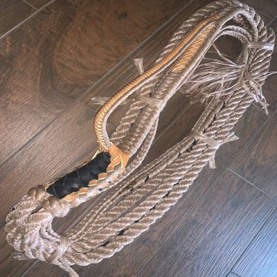 Bull Rope Tan Poly w Stitched X Loop Pro 9/7RH Soft 3/4 x 3/4 Bull Riding Rodeo 16'