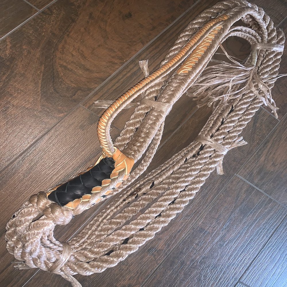 Bull Rope Tan Poly w Stitched X Loop Pro 9/7RH Soft 3/4 x 3/4 Bull Riding Rodeo 16'