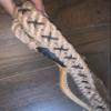 Bull Rope Tan Poly w Stitched X Loop Pro 9/7RH Soft 3/4 x 3/4 Bull Riding Rodeo 16' view 4