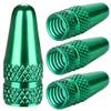 Aluminum Presta Valve Stem Caps  Green Tire Air Dust Covers for Bike (4 Pack)  Fit French Valves on Road, MTB, Hybrid, Racing, Fitness, Folding & Fat Bikes view 1
