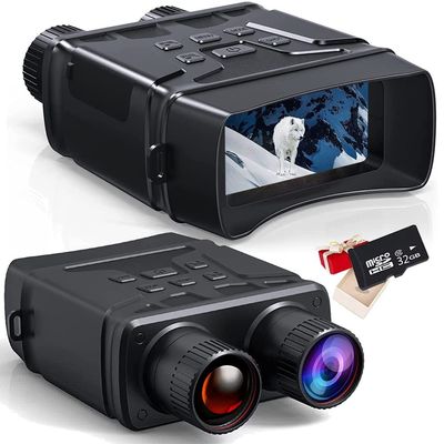 Braveking1 HD Infrared Digital Night Vision Goggles 984ft/300M Hunting Binoculars for Adults Night Vision and Day Military with 2.4" Screen 32GB Card with Photo/Video Recording in 100% Darkness