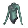 Womens Wetsuit 2mm Smooth-Skin Neoprene Wetsuit Green with Open-Back & High Hip Bottom One-Piece Long Sleeve Swimsuits for Women Diving Surfing Snorkeling view 1
