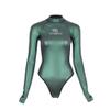 Womens Wetsuit 2mm Smooth-Skin Neoprene Wetsuit Green with Open-Back & High Hip Bottom One-Piece Long Sleeve Swimsuits for Women Diving Surfing Snorkeling view 3
