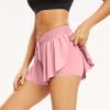 Flowy Athletic Shorts for Women Gym Yoga Workout Running Sweat Short Spandex Butterfly Tennis Skort Skirt High Waisted with Pockets Underneath Girls Trendy Clothes Dressy Casual Summer Light Pink S view 4