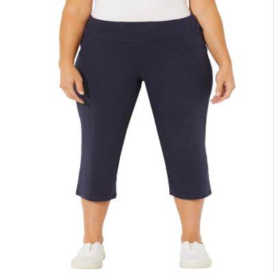 Catherines Women's Plus Size Smooth Fit Capri - 3X, Navy