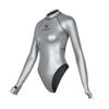 Womens Wetsuit 2mm Smooth-Skin Neoprene Wetsuit Silver with Open-Back & T-Back Bottom One-Piece Long Sleeve Swimsuits for Women Diving Surfing Snorkeling view 1