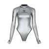 Womens Wetsuit 2mm Smooth-Skin Neoprene Wetsuit Silver with Open-Back & T-Back Bottom One-Piece Long Sleeve Swimsuits for Women Diving Surfing Snorkeling view 3
