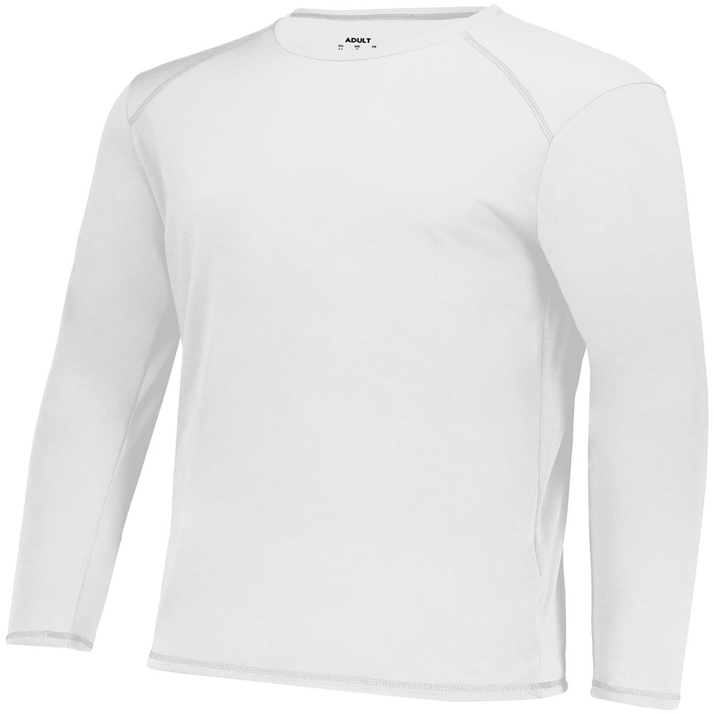 Augusta Sportswear Super Soft-Spun Poly Long Sleeve Tee White 2XL