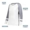 Augusta Sportswear Women's Fanatic 2.0 Long Sleeve Tee, White/Grey Heather, 2XL view 4