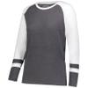 Augusta Sportswear Women's Fanatic 2.0 Long Sleeve Tee, Carbon Heather/White, M view 1