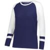Augusta Sportswear Women's Fanatic 2.0 Long Sleeve Tee, Navy/White, XS view 1