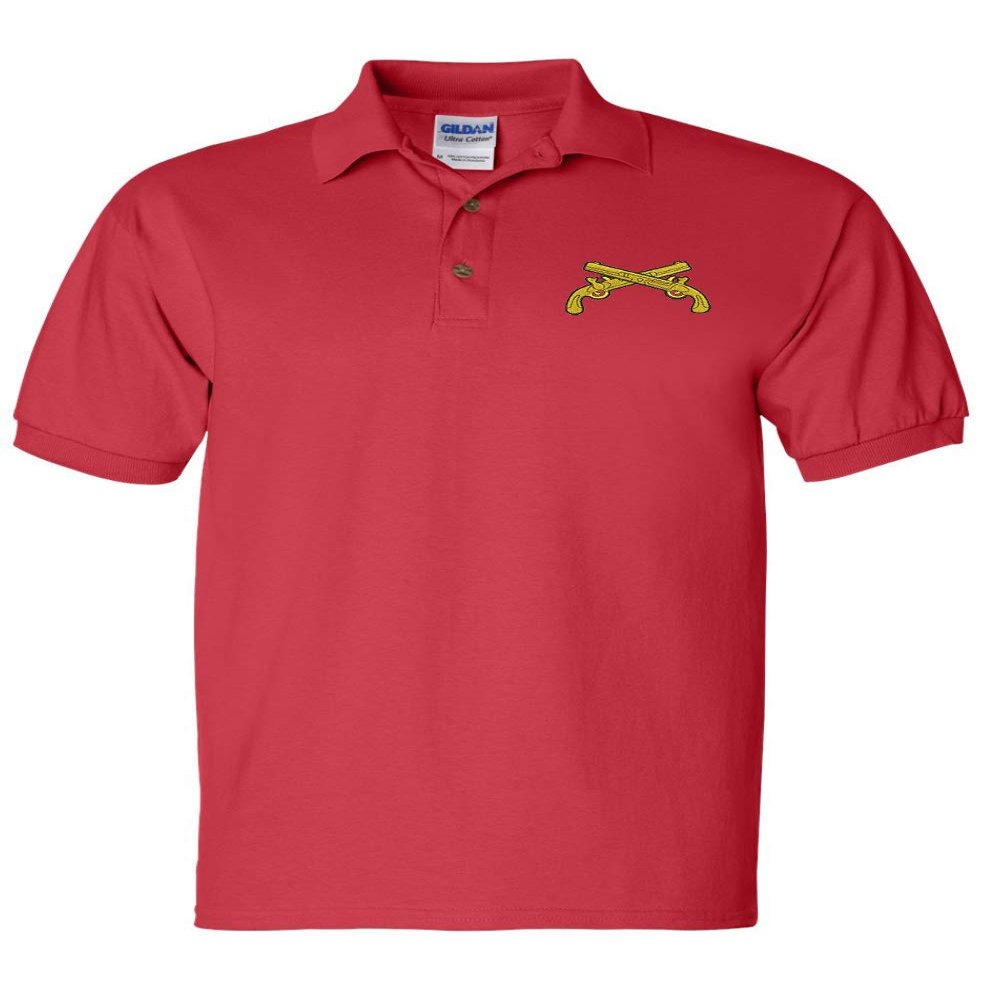 ALLNTRENDS Men's Polo T Shirt Military Police US Embroidery Shirt (2XL, Red)