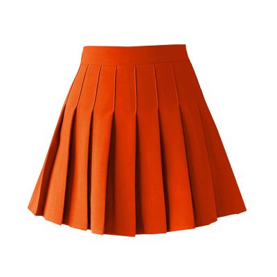 TONCHENGSD Women's High Waist Pleated Mini Skirt Skater Tennis Skirt (Orange, XL)
