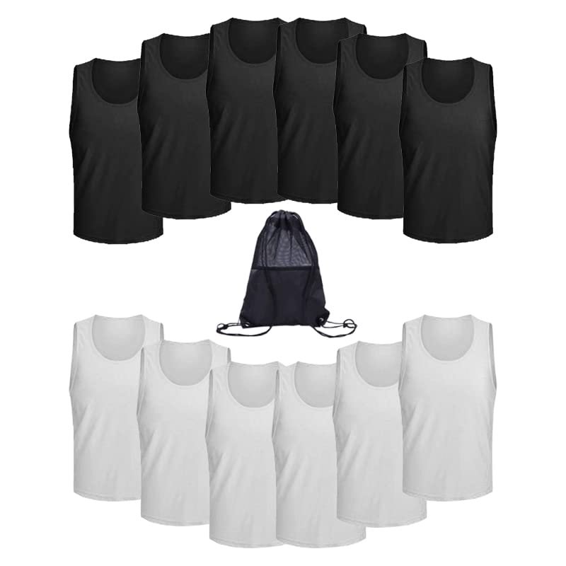 MCLAOSI Mesh Scrimmage Team Practice Vests Pinnies Jerseys For Kids Youth Sports Basketball, Soccer, Football 6-12 Packs