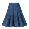 JE Sterguard Girls' Skirt Pure Cotton Navy Blue Knee Length A-Line Hem Skirts for Girl 6-7 2252SL2 view 1