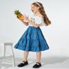 JE Sterguard Girls' Skirt Pure Cotton Navy Blue Knee Length A-Line Hem Skirts for Girl 6-7 2252SL2 view 2