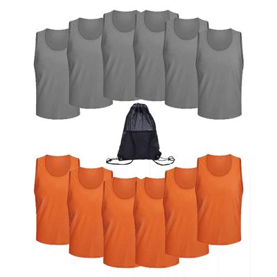 MCLAOSI Mesh Scrimmage Team Practice Vests Pinnies Jerseys For Kids Youth Sports Basketball, Soccer, Football 6-12 Packs