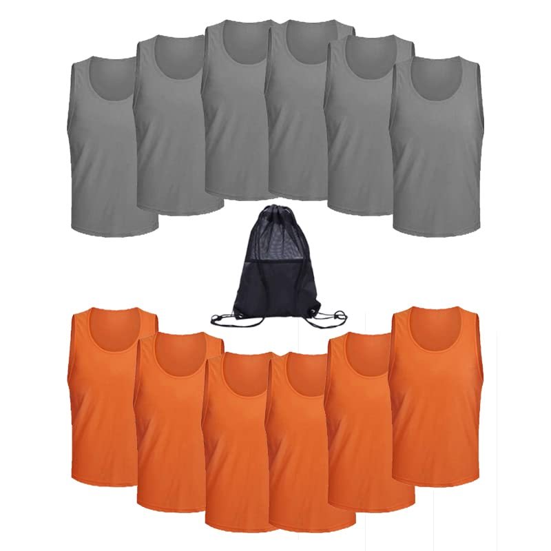 MCLAOSI Mesh Scrimmage Team Practice Vests Pinnies Jerseys For Kids Youth Sports Basketball, Soccer, Football 6-12 Packs
