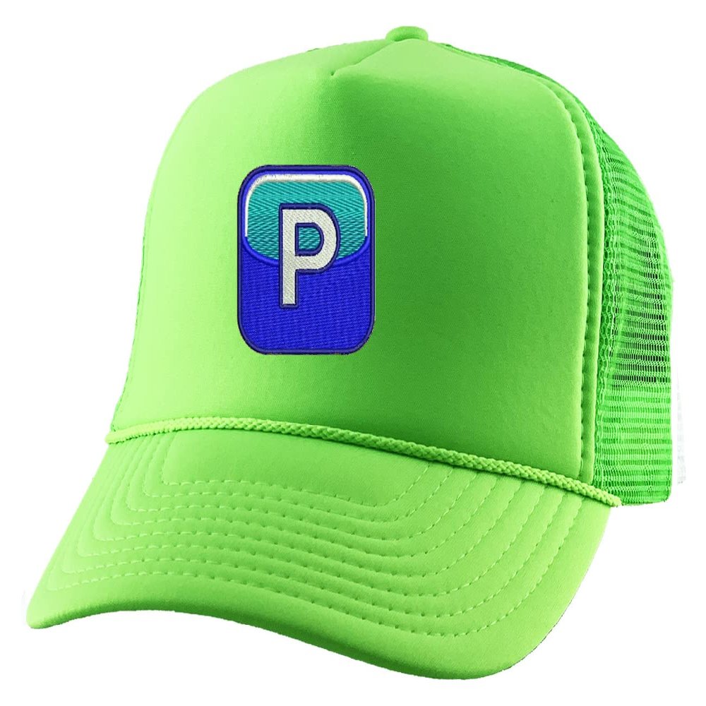 ALLNTRENDS Pushing P Trucker Embroidered TIK tok Hat Adjustable Cap (Neon Green)