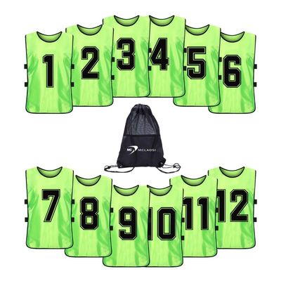 MCLAOSI Number Print Team Practice Vests Pinnies Jerseys for Kids Youth Sports Basketball, Soccer, Football 6-12 Packs