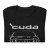 71 Cuda 1971 Barracuda Vintage Muscle Car Collector Short-Sleeve Unisex T-Shirt Black view 4