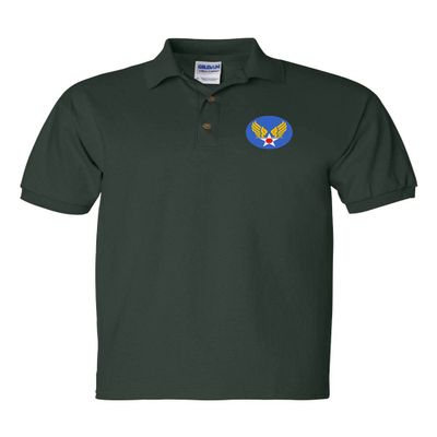 ALLNTRENDS Army Air Forces Polo Shirt Embroidered USAAF Men's Polo Shirt (XL, Forest Green)