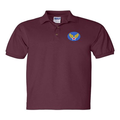 ALLNTRENDS Army Air Forces Polo Shirt Embroidered USAAF Men's Polo Shirt (XL, Maroon)