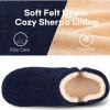 LongBay Men's Slippers Warm Bedroom Memory Foam House Shoes Slip-On for Indoor Outdoor Winter (Navy Blue, 9-10) view 3