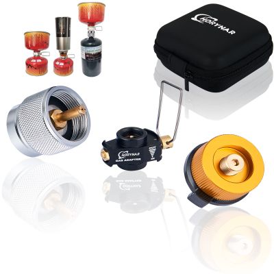 Horynar Butane Refill Adapter with Exhaust Air Pressure Button (4 Pack)