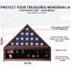 Zmiky Veteran Burial Flag Display Case American Flag Solid Wood Display Case Fits a 5 X 9.5 Flag Folded Military Shadow Box with Felt Lining Holder for Pins Insignia Medals Challenge Coins, Walnut view 2