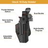 Glock 19/17/19X/23/32/45/44 Duty Holster - Level Retention, Thumb Release, 60 Adjustable, OWB Paddle view 3