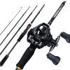 jinyi2016SHOP Fishing Poles Casting Fishing Rod Reel Combo 4 Sections Carbon Fiber Fishing Rod Baitcasting Reel Fishing Rod Kit Pen Fishing Rod (Bundles : 2.1M, Color : White) view 2