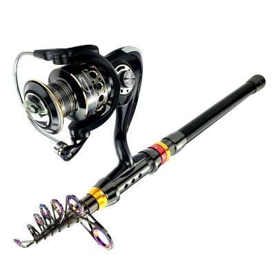 jinyi2016SHOP Fishing Poles Carbon Telescopic Fishing Rod and Fishing Reel Wheel Portable Travel Fishing Spinning Fishing Rod Combo Pen Fishing Rod (Color : Blue, Length : 3.6 m)