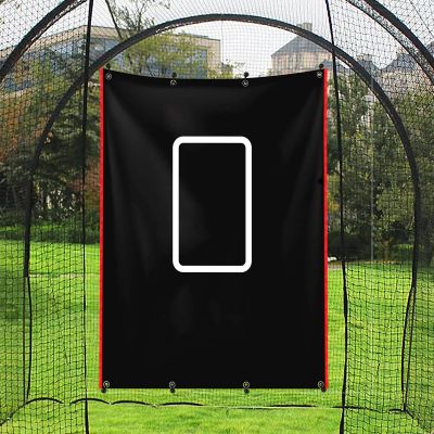 Baseball Backstop 4ft x 6ft Batting Cage Target Backdrop with Strike Zone for Baseball Softball Pitching Target Net Training Practice Tool (4ft x 6ft-Rectangular)
