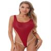 YiZYiF Womens Adult High Cut Thong Bikini Bodysuit Nightwear One Piece Monokini Swimsuit Red One Size view 2