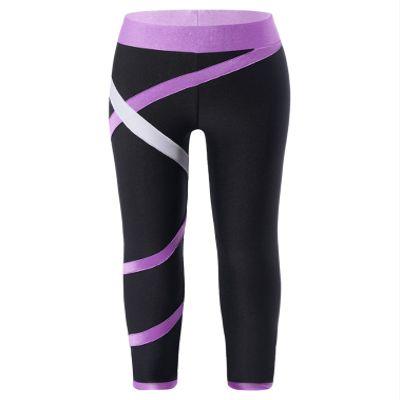 easyforever Kids Figure Skating Practice Pants Girl's Ice Skating Tights Leggings Training Competition Pants Purple 10 Years