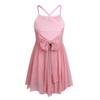 Fldy Kids Girls Shiny Sequins Ballet Tutu Dress Leotard Lyrical Latin Jazz Modern Dance Dress Gymnastics Costumes Pearl Pink 6 Years view 2
