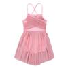 Fldy Kids Girls Shiny Sequins Ballet Tutu Dress Leotard Lyrical Latin Jazz Modern Dance Dress Gymnastics Costumes Pearl Pink 6 Years view 3