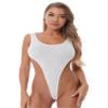 YiZYiF Womens Adult High Cut Thong Bikini Bodysuit Nightwear One Piece Monokini Swimsuit White One Size view 2