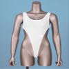 YiZYiF Womens Adult High Cut Thong Bikini Bodysuit Nightwear One Piece Monokini Swimsuit White One Size view 4