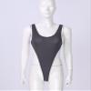 YiZYiF Womens Adult High Cut Thong Bikini Bodysuit Nightwear One Piece Monokini Swimsuit Dark Gray One Size view 4