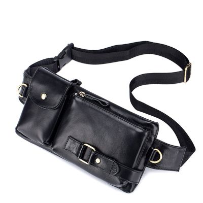 Sxdthy Fanny Pack for Women Men Small Waist Pouch Slim Belt Bag for Running Travelling Hiking Walking Chest Bag (Color : Black, Size : 25 * 5 * 14cm)